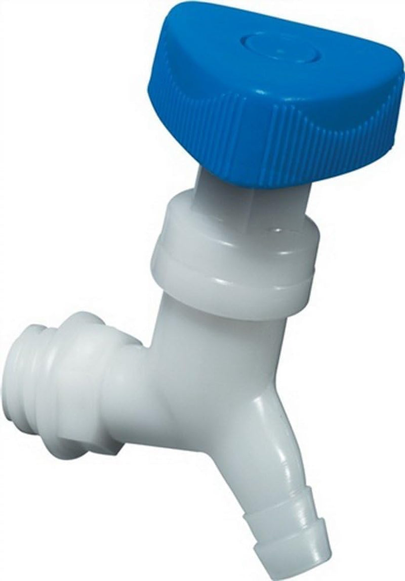 Hünersdorff | Válvula de ángulo | Coltara | Para botes con un ancho de rosca de 22 mm | Conexión de manguera 13 mm o 1/2" | Natural/azul
