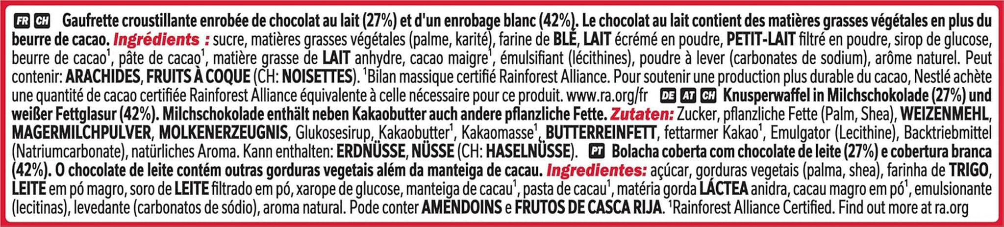 Nestlé Chunky Funky, oblea crujiente con chocolate con leche, paquete de 24 (24 x 40 g)