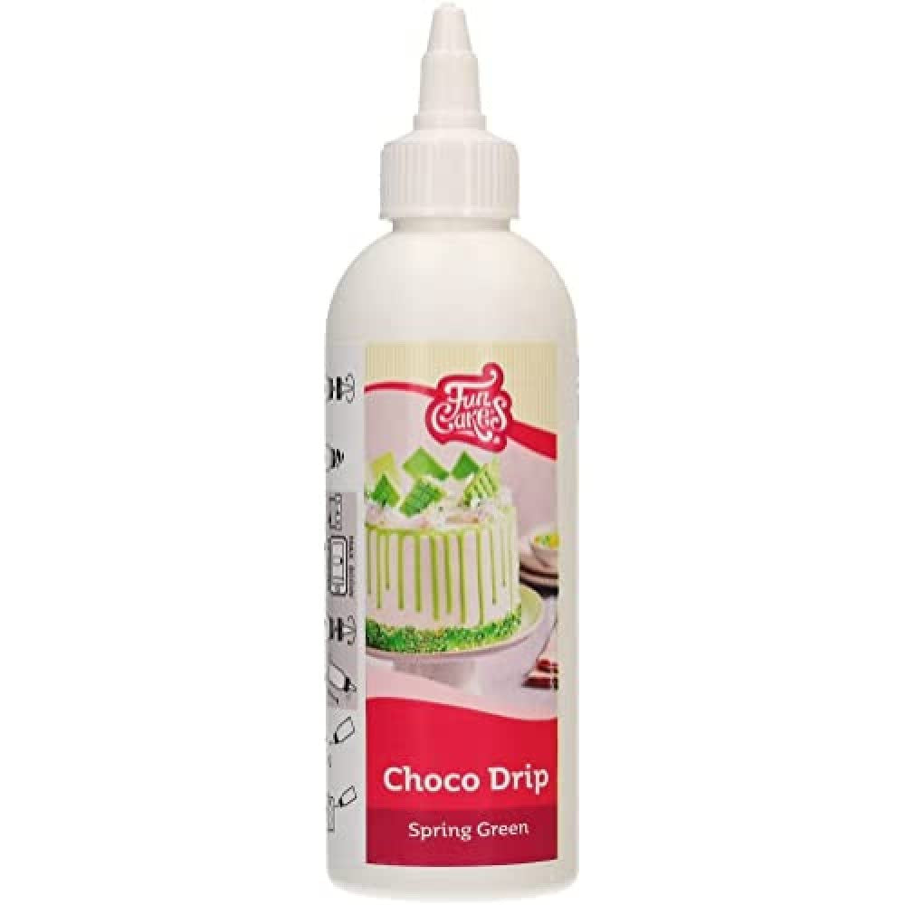 Funcakes Choco Drip Spring Green (Grün): Köstlicher Gesmack, Einfach Zu Verbenen, Perfekt Für Tropfkuchen, Drip Gesmack Nach Schokolade. Wiederverschließbare Packung 180 G. Mezcla para hornear y cocinar Naty Shop Título predeterminado