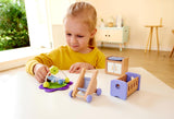 Hape Baby Room - Juego de habitación para muñecas de madera, muebles para muñecas, accesorios para casa de muñecas para niños pequeños, habitación para bebés en miniatura con columpio y accesorios, juego de rol para niños de 3 años