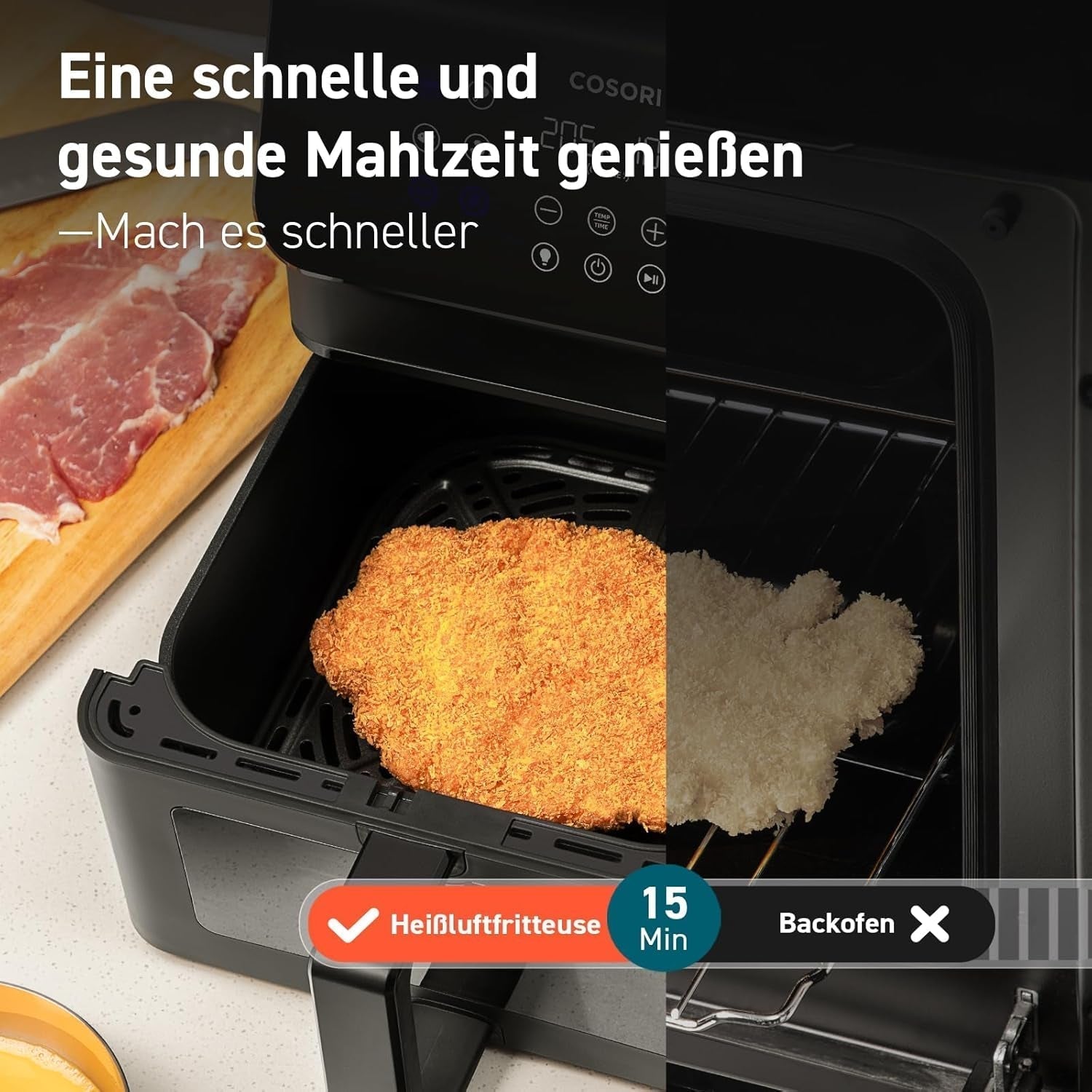 COSORI Freidora de Aire Caliente Airfryer, Freidora de Aire 12 en 1 XXL 6.2L, Freidora de Aire Caliente con Ventana de Vista y Recordatorio de Revolver, 80 Recetas Electrodomésticos Naty Shop