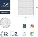 PAW - Servilletas 3 Capas (33 X 33 Cm) I 20 Piezas I Perfectas para Cumpleaños, Fiestas, Bodas, Comuniones y Festivos I Servilletas de Papel de Colores - Ocasiones Especiales, Adornos I Inspiración Clásica (Oro)