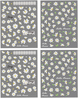 5D en relieve margaritas blancas pegatinas de uñas flores pegatinas de uñas flores pegatinas autoadhesivas pegatinas de arte de uñas margaritas accesorios de decoración de uñas pegatinas de diseño de flores arte de uñas