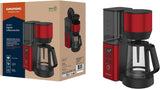 Cafetera espresso digital con filtro GRUNDIG KM8440, roja, 1000 W, 1,25 litros