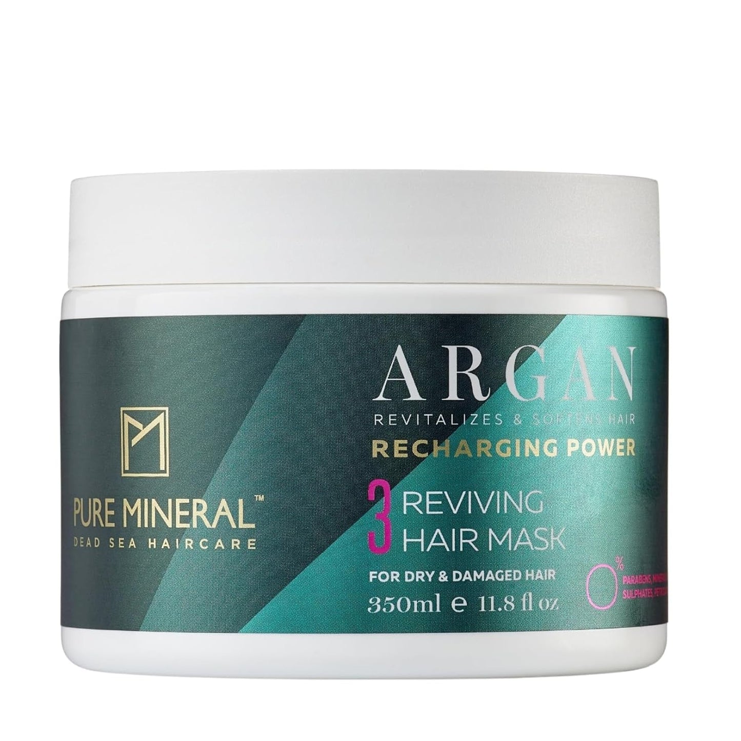 Pure Mineral - Mascarilla capilar reparadora intensiva con argán - Repara y da brillo al cabello seco - Nutre con vitamina E - Sin sulfatos, parabenos, petróleo - 350ml Naty Shop Mascarilla Capilar Título predeterminado