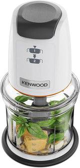 Kenwood Easychop CHP61.000WH, Zerkleinerer Mit Vier Klingen, Schüssel 0,5 L, Druckantrieb, 2 Geschwindigkeiten, Rutschfester Ring, Spülmaschinenfest, Eisbrecher, 500 W, Weiß Kitchen Naty Shop