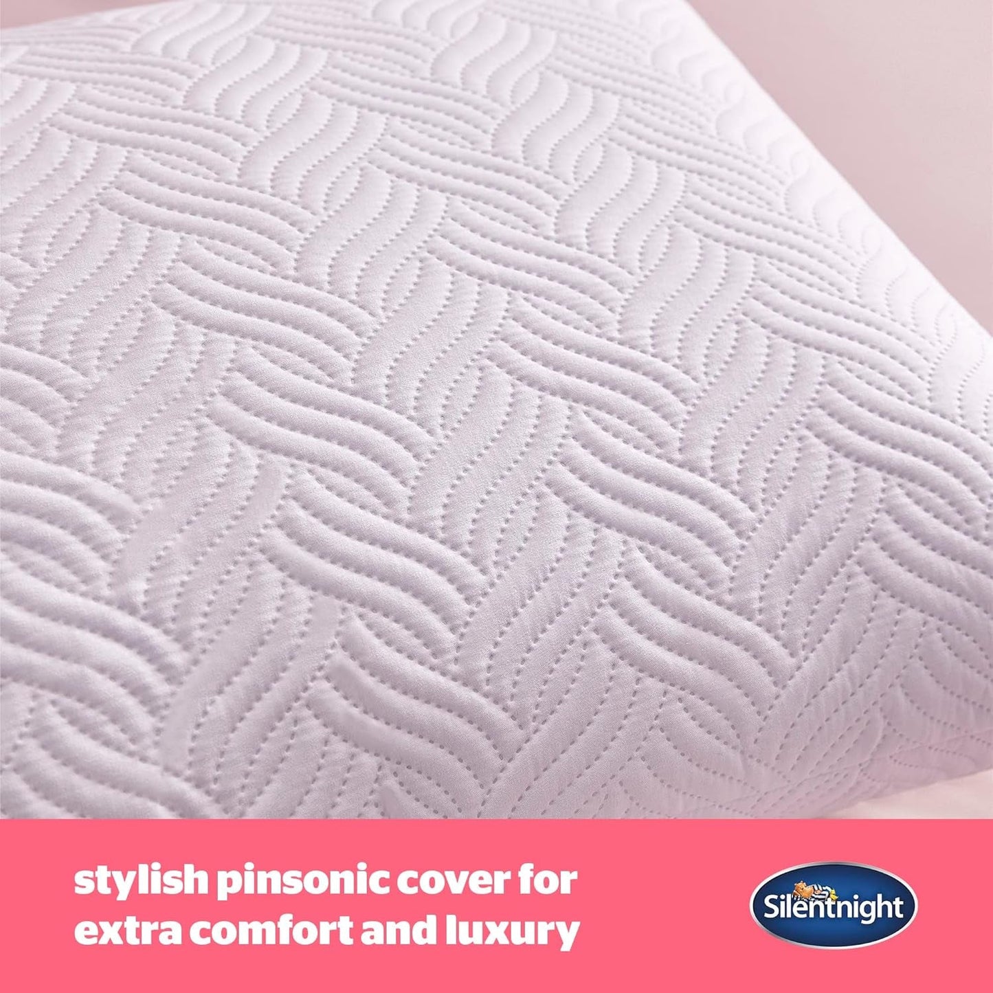 Silentnight Ultimate Pillow - Almohada de cama suave y de apoyo con funda acolchada de lujo Pinsonic Soft Touch, lavable a máquina e hipoalergénica para quienes duermen boca arriba y de lado, 1 almohada estándar Naty Shop