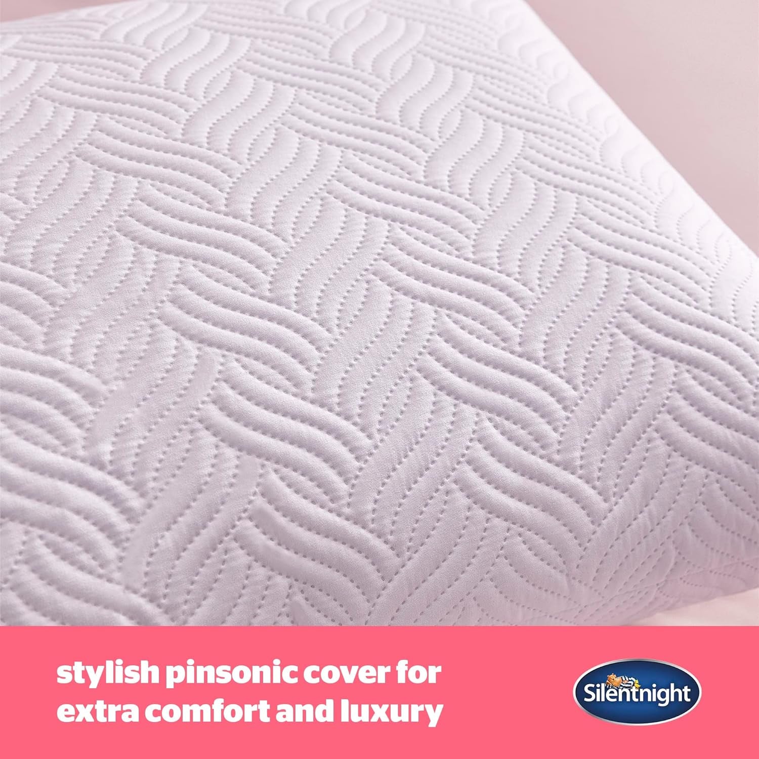 Silentnight Ultimate Pillow - Almohada de cama suave y de apoyo con funda acolchada de lujo Pinsonic Soft Touch, lavable a máquina e hipoalergénica para quienes duermen boca arriba y de lado, 1 almohada estándar Naty Shop