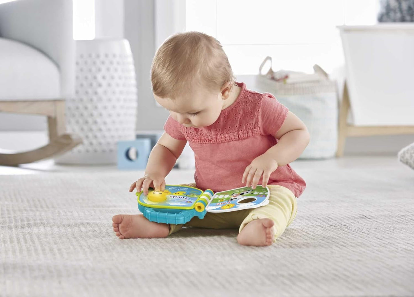 Cancionero musical de Fisher-Price Animal Friends | Juguete bebe a partir de 6 meses, 1 año para niñas y niños | Juguete para niños | Libro de música con sonidos y efectos de luz | Juguete educativo (alemán), GFP29 Jucarii Bebe Naty Shop