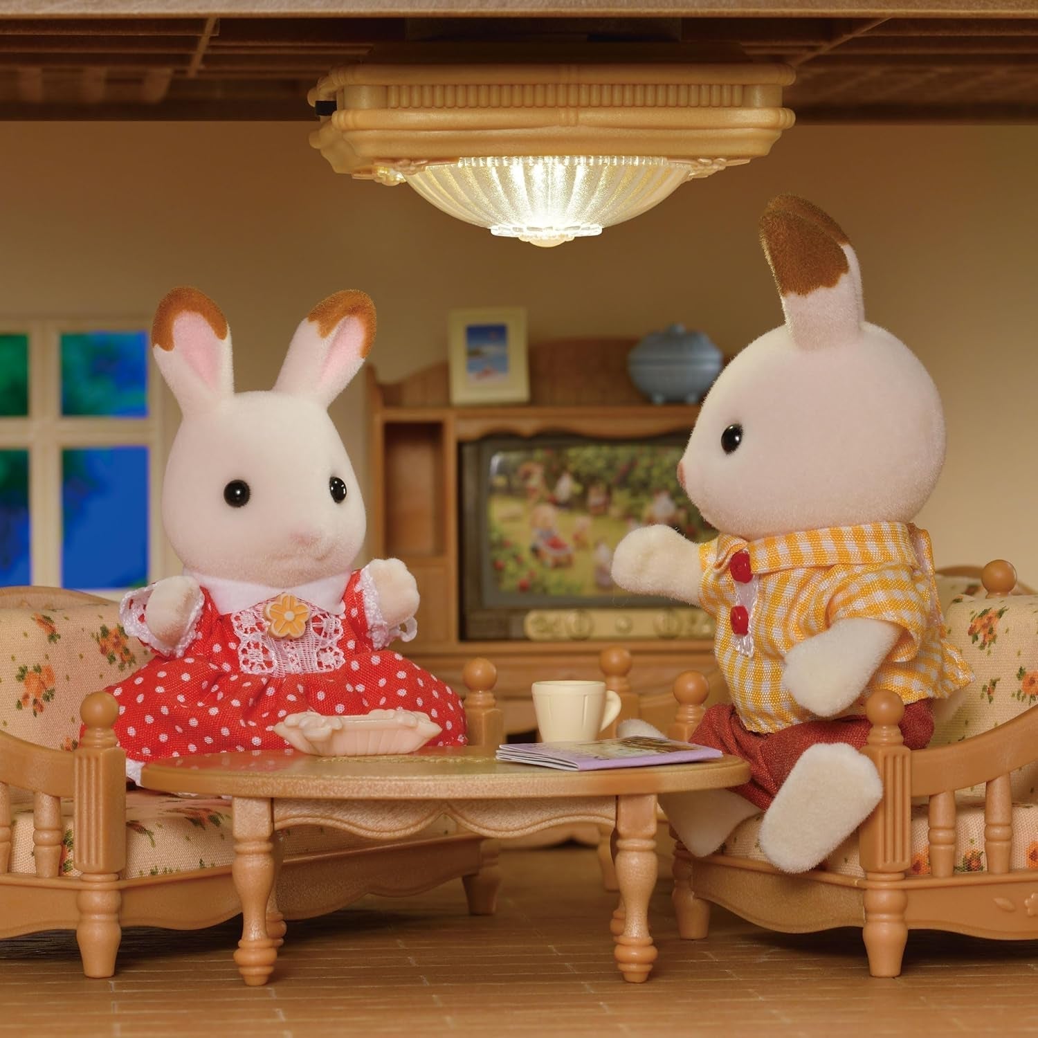 Sylvanian Families 5528 Lámpara de Techo - Muebles Casa de Muñecas Marrón Naty Shop Muñecas