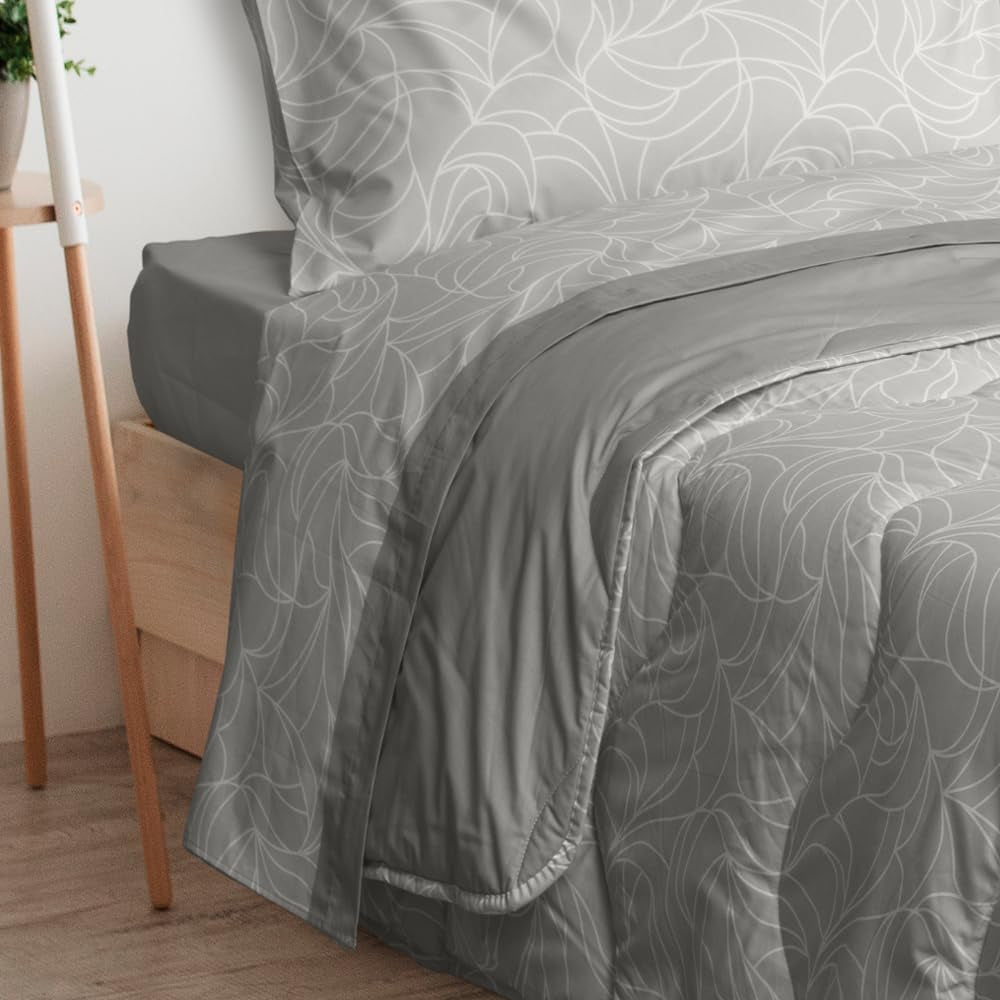 Foppapedretti Notte & Natura Funda nórdica Pearl Wave para cama de matrimonio, funda 100% algodón, hecha en Italia Edredones y edredones Naty Shop