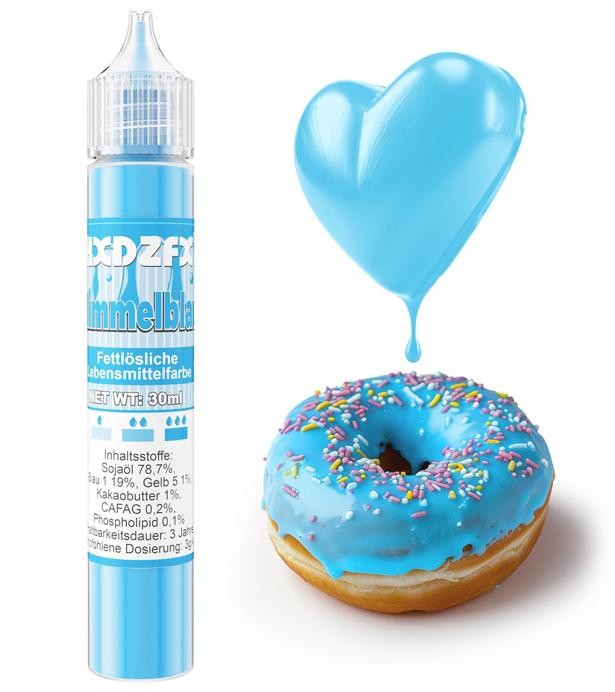 Colorante alimentario soluble en grasa - Colorante alimentario concentrado a base de aceite de 30 ml para colorante alimentario de chocolate para decoración de pasteles, fondant, crema de mantequilla, horneado, manualidades (azul marino)