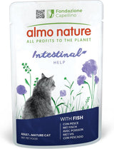 Almo Nature Functional - Intestinal Help - Comida húmeda para gatos adultos y maduros con intestinos sensibles - con pescado - favorece el microbioma - 70 g (paquete de 30)
