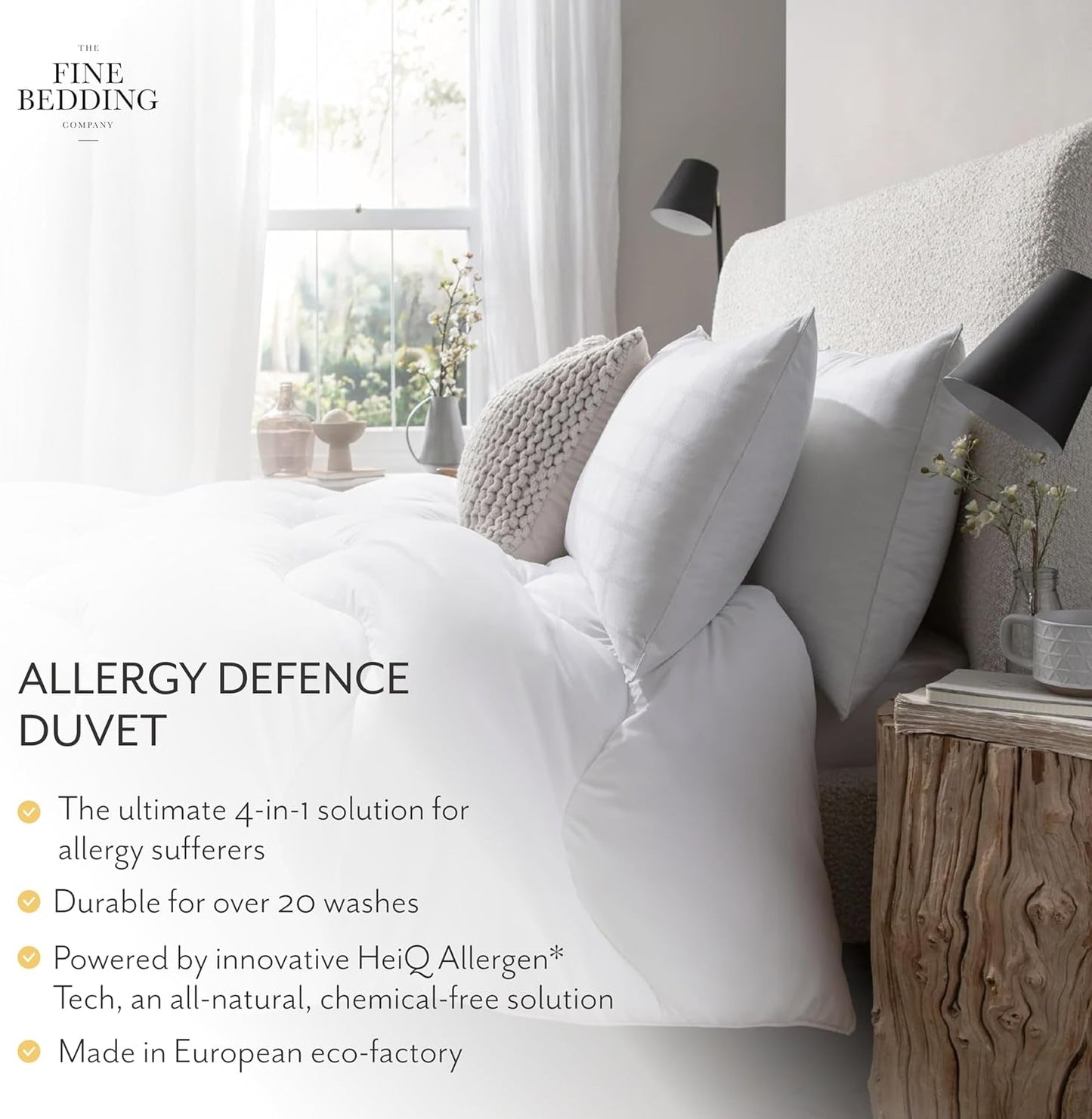 Edredón Allergy Defense, 4,5 Tog, fabricado con materiales reciclados, antialérgico e hipoalergénico, cama Super King Size Edredones y edredones Naty Shop