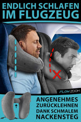 FLOWZOOM AIR Almohada Inflable para el Cuello con Capucha - Almohada para el Cuello de Avión - Almohada de Viaje - Almohada para el Cuello de Viaje Inflable Rápido - Almohada para Avión - Almohada de Viaje - Almohada para el Cuello para Adultos (Gris) Almohadas Ortopédicas Cervicales Naty Shop