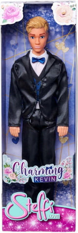 Simba 105733629 - Steffi Love Kevin Encantadora muñeca con traje elegante, pajarita y chaleco, 30 cm, a partir de 3 años, muñecas Naty Shop