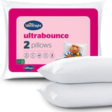 Almohada Silentnight Ultrabounce, blanca, microfibra, blanca, paquete de 2 almohadas estándar Naty Shop, paquete de 2