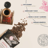 Granos de café arábica tostados | 500 g con toques de cacao y almendras | De un tostador de café tradicional | sabor delicado