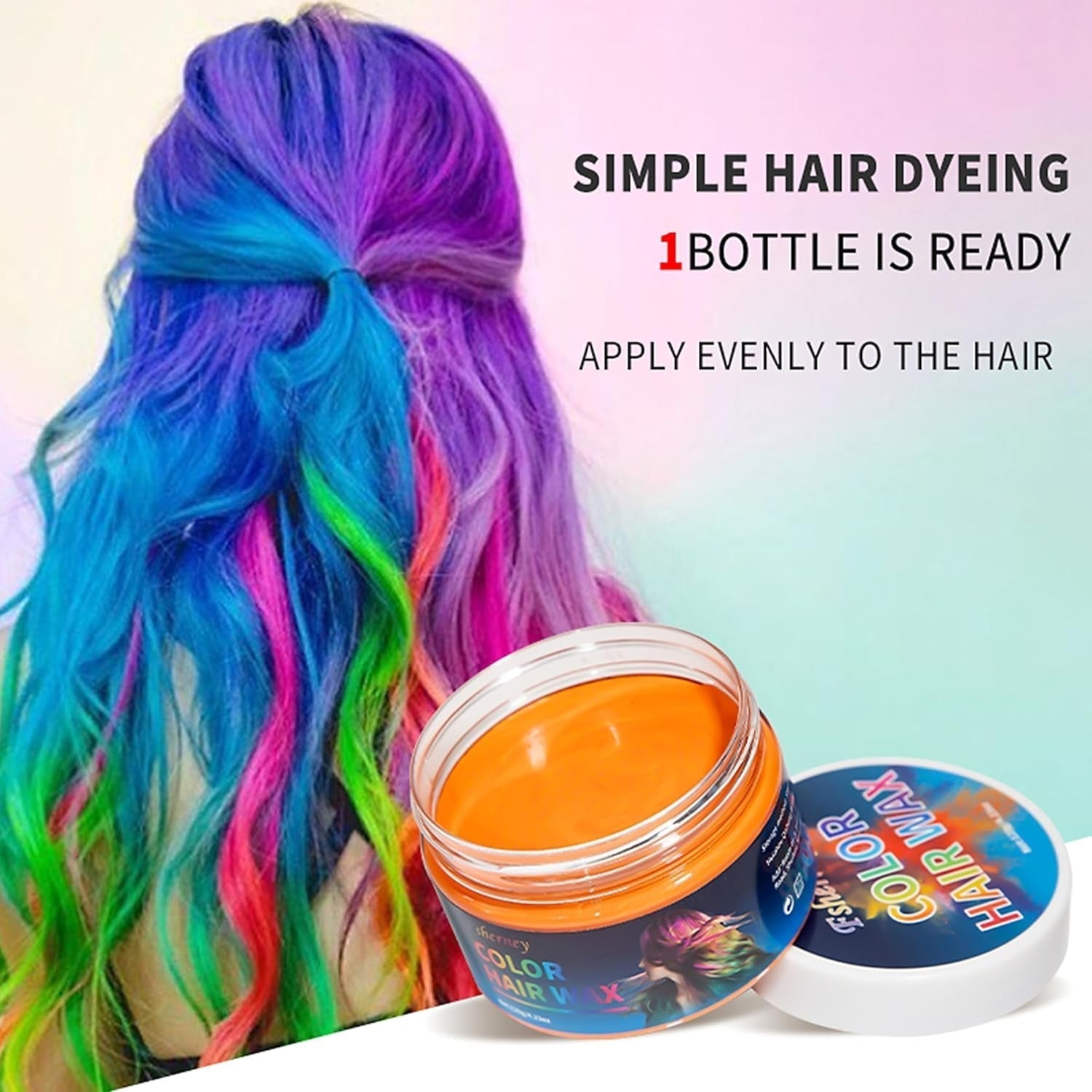 Tinte temporal para el cabello verde - Cera para teñir el cabello, tono de cabello para hombres y mujeres, pomada para el cabello natural, cera para teñir el cabello con clip de color para color de cabello de fiesta loca (4.23 oz, verde) Naty Shop Hair Dye