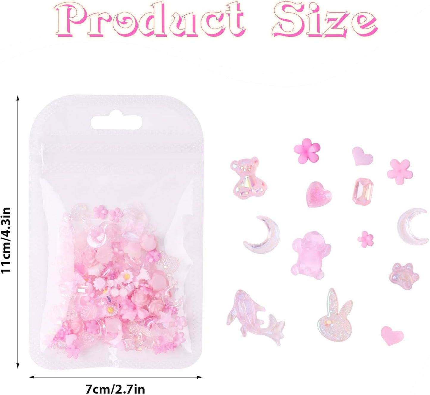 100 colgantes de uñas con lazo Y2K 3D de resina de camelia, flor de camelia, decoración de uñas, patrones, accesorios para manualidades (rosa)