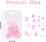 100 colgantes de uñas con lazo Y2K 3D de resina de camelia, flor de camelia, decoración de uñas, patrones, accesorios para manualidades (rosa)