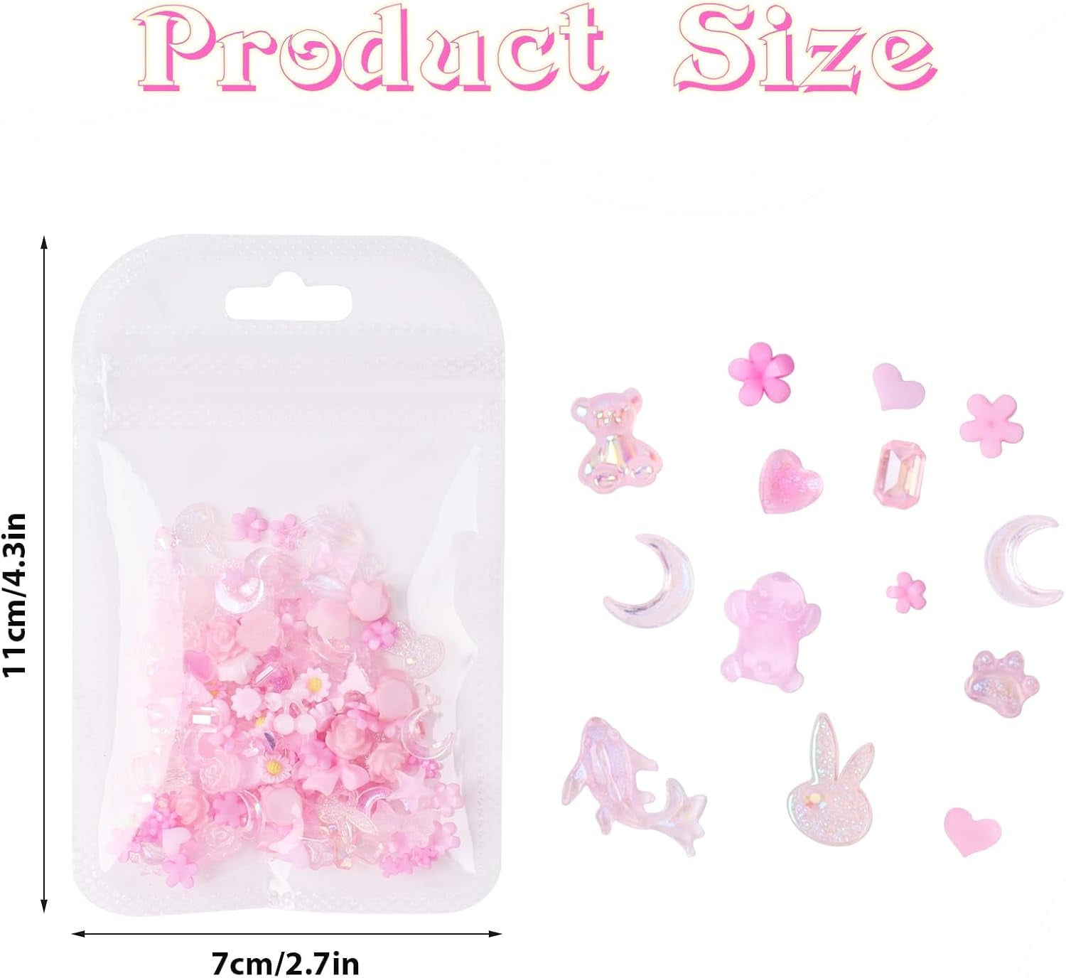 100 colgantes de uñas con lazo Y2K 3D de resina de camelia, flor de camelia, decoración de uñas, patrones, accesorios para manualidades (rosa)