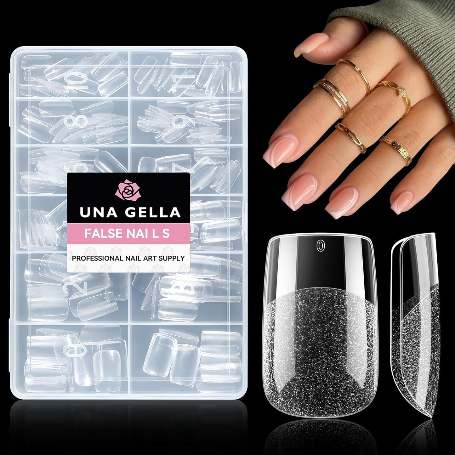 Puntas de uñas de Gel de bailarina, 216 Uds., 12 tamaños, puntas de uñas de Gel suave, juego de extensiones de uñas de cobertura completa, arte semimate DIY para el hogar