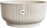 elho Vibes Fold Bowl 25 - Macetas de interior - 100% plástico reciclado - Ø 24,9 x Alt. 12,1 cm - Blanco/Lino blanco