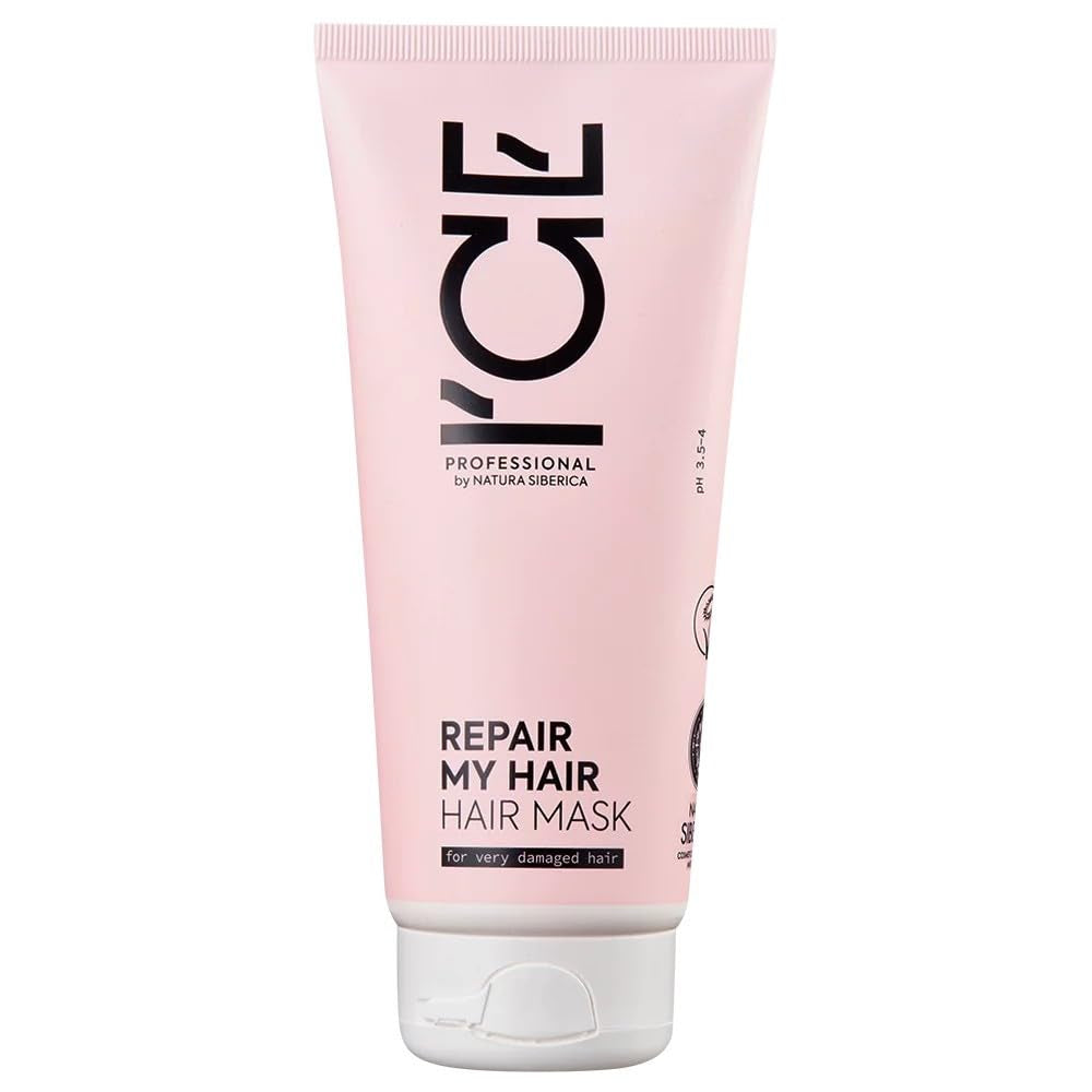 ICE Professional by Natura Siberica Repair My Hair Mask - Mascarilla reparadora intensiva para cabello dañado - Con cedro siberiano y PRO-queratina - 200 ml Naty Shop Mascarilla Cabello Teñido 200 Ml (1 pack)