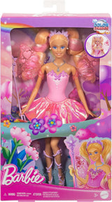 Mattel Muñeca Barbie Hada con Varita de Juguete y Accesorios de Moda, Tema Fantástico con Alas y Conjunto que Cambia de Color, JCP76, [Multicolor] Naty Shop Dolls