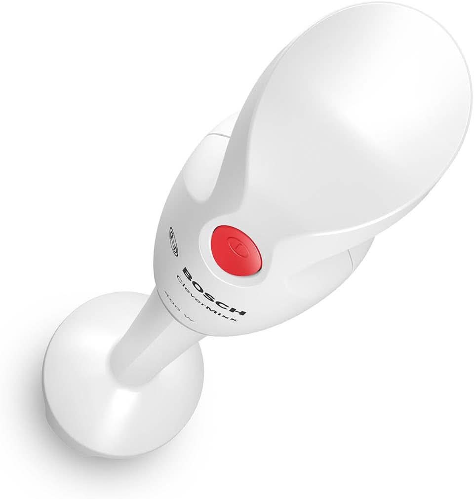 Bosch Stabmixer Clevermixx MSM14000, Abnehmbarer Mixfuß, Ergonomischer Griff, Leichtes Gehäuse, 4-Klingen-Messer, Einfache Reinigung, 400 W, Weiß/Rot Kitchen Naty Shop