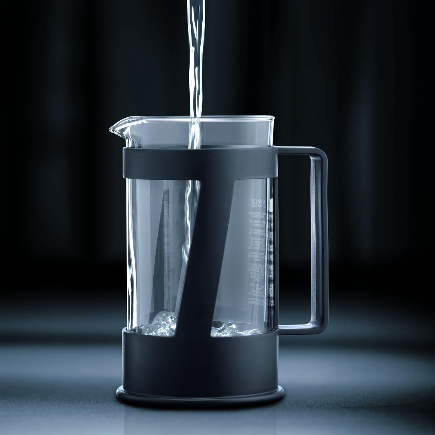 Cafetera Bodum CREMA (sistema French Press, filtro permanente de acero inoxidable, tapa de seguridad, 0,5 litros) negra