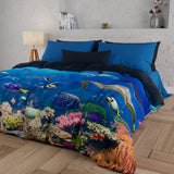 PETTI Artigiani Italiani Funda nórdica para cama de matrimonio, 100% Made in Italy, Aquarium Edredones y colchas Naty Shop