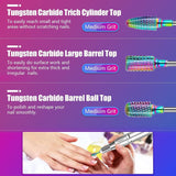 Depvko 30 piezas Nagelfräser Aufsätze Bits, 3/32'' Keramik Bohrer Für Nägel Acryl Diamant-Nagelhaut-Efile-Hartmetall-Retferner Für Zuhause Salon Gel, Maniküre Pediküre-Werkzeuge (Incluye 3 Etueln)