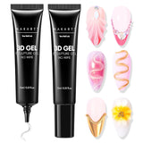 Makartt 3D Nail Art Gel - Gel de pegamento de diamantes de imitación 15G para llaveros de uñas, gel multifuncional para escultura de uñas para diseño de uñas DIY, escultura de uñas modelado de uñas en casa (transparente)