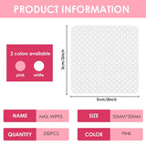 330 Stück Fusselfrei Nägel Wattepads, Fusselfreie Nageltücher, Nagel Wischtücher Wattepads, Nagelleck Entfernen Für Cleaner Gelnägel Nail Wipes Pads (blanco)