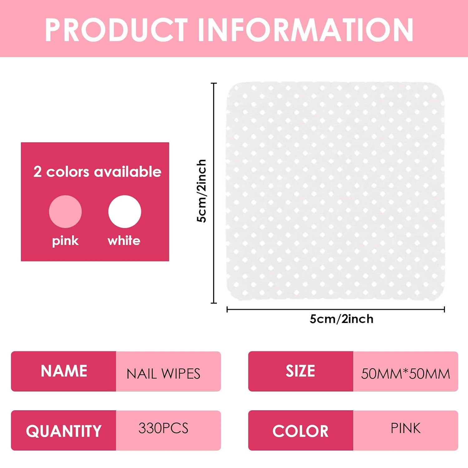 330 Stück Fusselfrei Nägel Wattepads, Fusselfreie Nageltücher, Nagel Wischtücher Wattepads, Nagelleck Entfernen Für Cleaner Gelnägel Nail Wipes Pads (blanco)