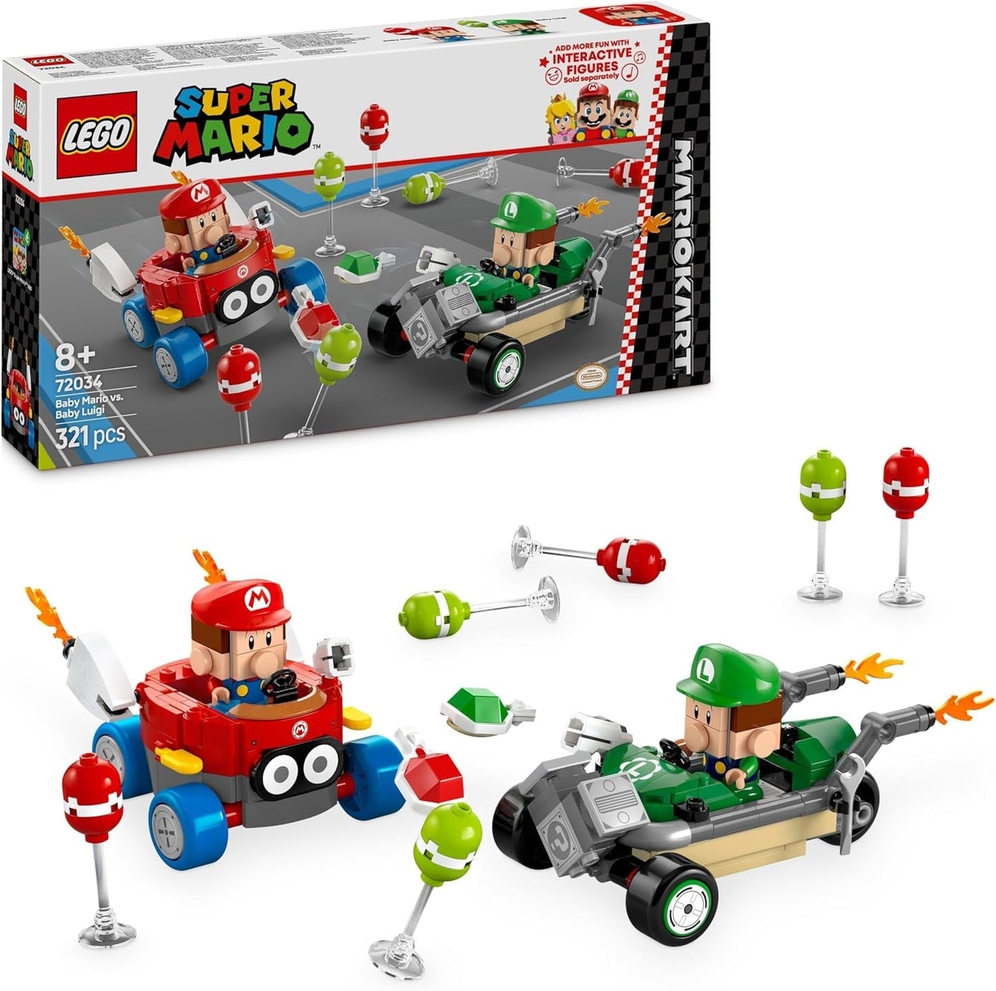 LEGO Mario Kart - Bebé Mario vs. Baby Luigi Nintendo Figuras coleccionables 2 Speedmen para construir, juguete para regalo para niños, niñas y jugadores a partir de 8 años Juguete de aventuras 72034 Juegos de construcción Besuche den LEGO-Store Default Title
