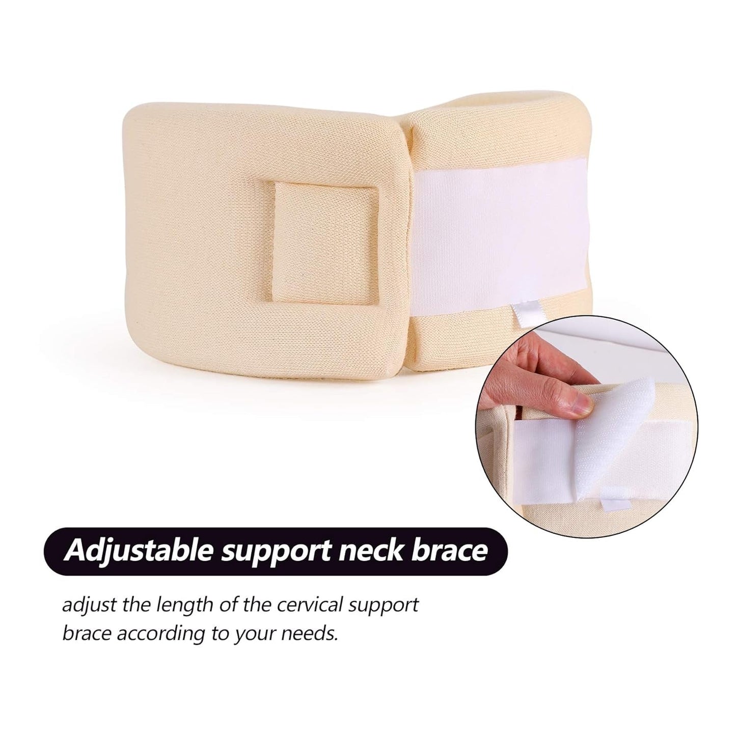 RESTCLOUD Soporte para el cuello de espuma suave, collar universal, soporte para el cuello ajustable para dormir - Alivia el dolor de cuello (blanco, cuello de 6,4 cm de profundidad, M) Almohadas ortopédicas cervicales Naty Shop
