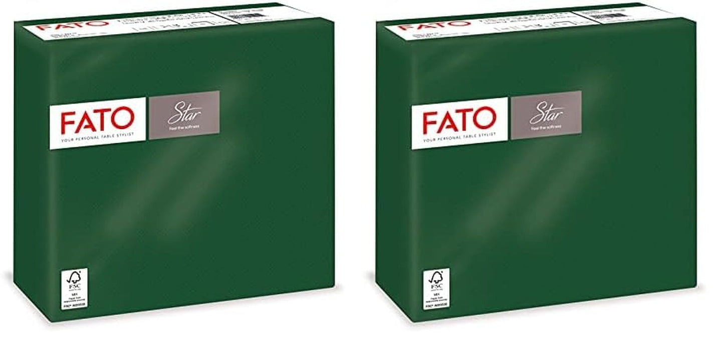 - Pañuelos de papel desechables Suavidad y suavidad Paquete de 40 pañuelos Tamaño 38X38 4 pliegues 2 capas Verde bosque Papel de celulosa 100% pura con certificación FSC (paquete de 2)