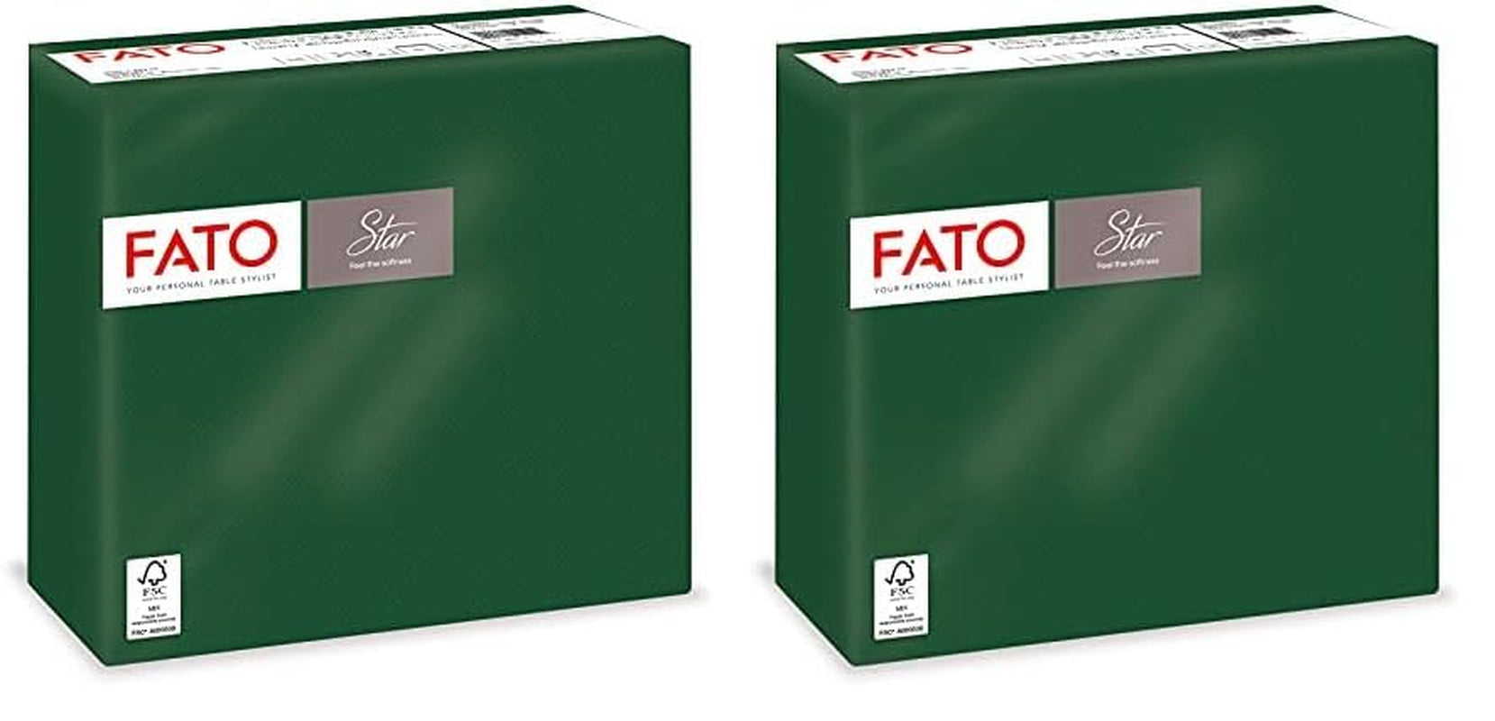 - Pañuelos de papel desechables Suavidad y suavidad Paquete de 40 pañuelos Tamaño 38X38 4 pliegues 2 capas Verde bosque Papel de celulosa 100% pura con certificación FSC (paquete de 2)