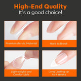 Modelones Puntas de Uñas 216 Piezas - Juego de Puntas de Uñas de Cobertura Completa, Juego de Puntas de Gel Suave, Puntas de Uñas de Resina PMMA Prepulido, Pegamento DIY en Uñas Artificiales, Almendras Cortas XS