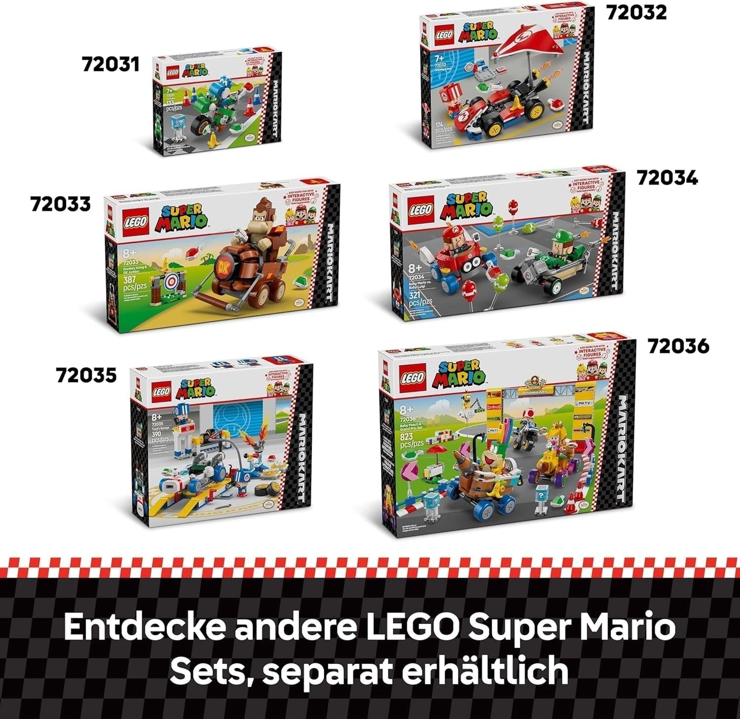 LEGO Super Mario: Mario Kart - Set Baby Peach y Grand Prix, figuras de Nintendo - Toad, Lakitu, Baby Peach y Lemmy, regalo para niños, niñas y jugadores mayores de 8 años, juguete de aventuras 72036 Juegos de construcción Beuche den LEGO-Store