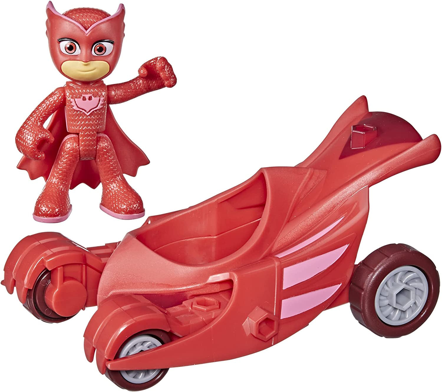 PJ Masks Owl Glider Juguete preescolar Vehículo de Eulette con figura de acción de Eulette Para más de 3 figuras de acción en embalaje reciclable Naty Shop Owl Gliders en embalaje sostenible