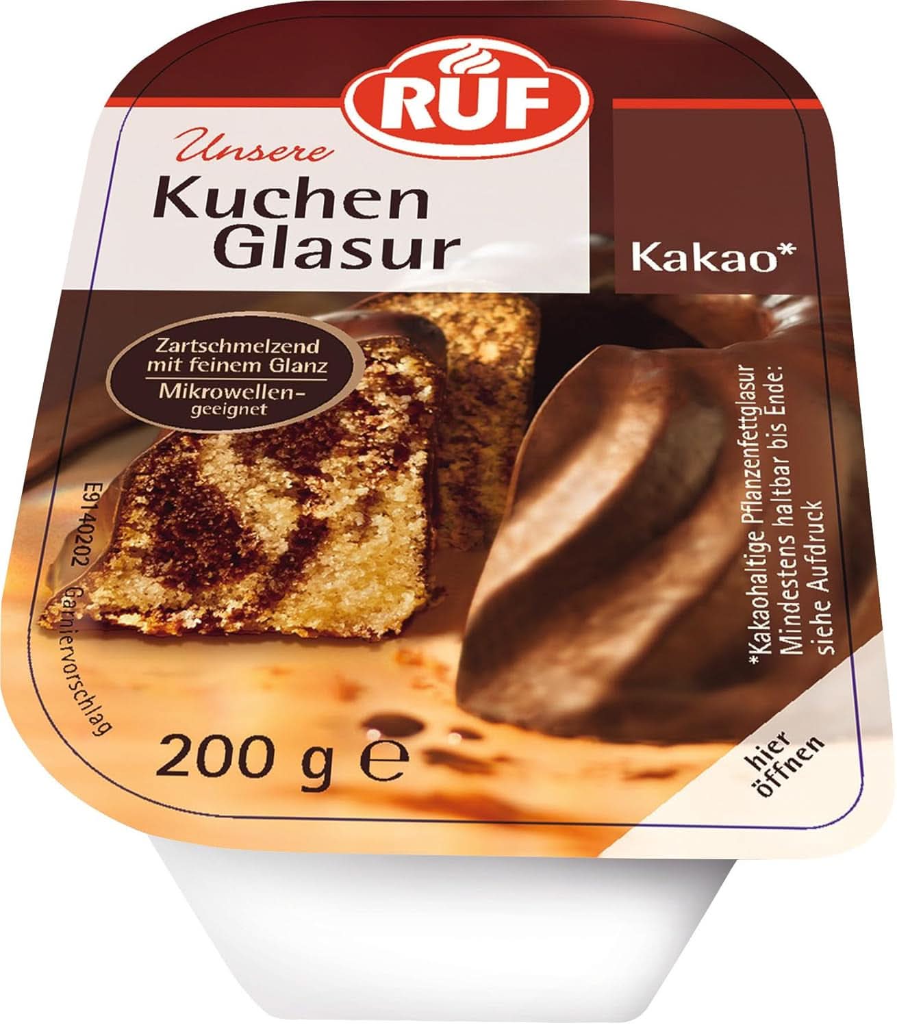 RUF Glaseado de Cacao, 200 gramos Esmaltes y Decoración Naty Shop