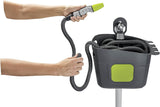 GF SRL, Aquapop Grey Pro 15, manguera trenzada autoextensible Made in Italy, con depósito de plástico rígido, mini pulverizador ergonómico para jardín, conexiones para riego de jardín, gris oscuro
