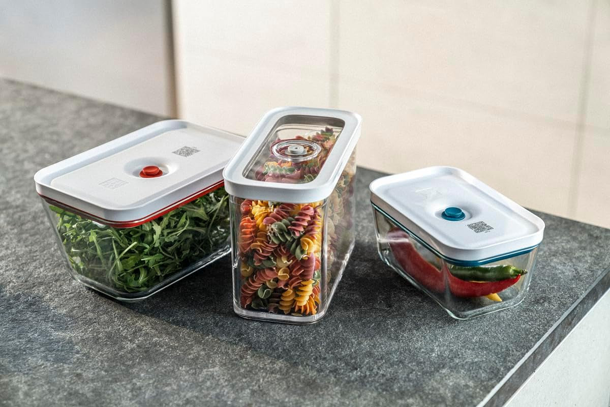 ZWILLING FRESH & SAVE CUBE Box, Tamaño 2M, Caja de Almacenamiento Modular y Apilable, Almacenamiento Hermético y Vaciable, Apto para Lavavajillas, Cajas de Almacenamiento de Alimentos Transparentes Naty Shop
