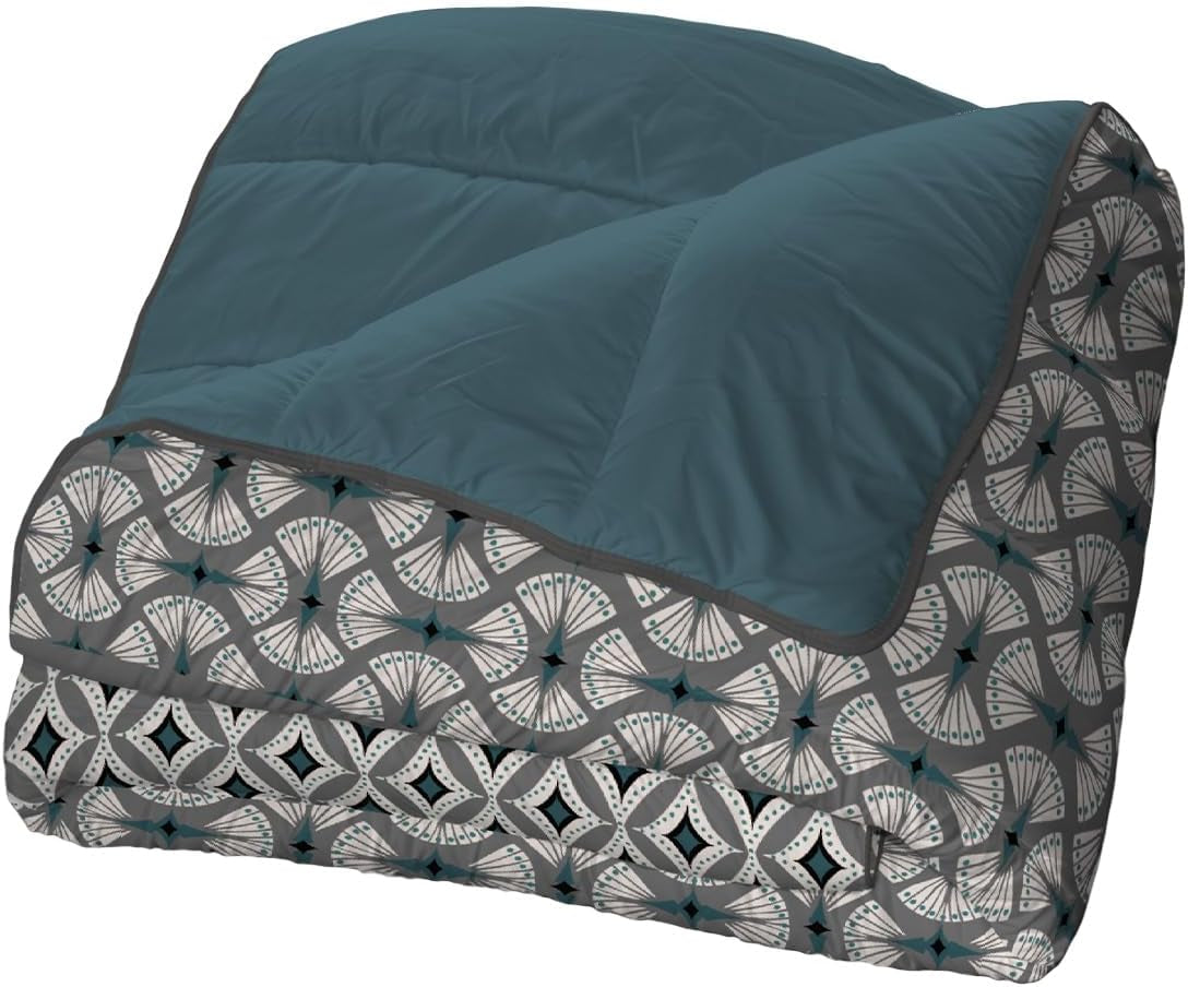 Bleu Câlin Edredón Hermance estampado 1 persona, poliéster, azul/gris, 140 x 200 cm Edredones y edredones Naty Shop Azul/gris/blanco 140 x 200 cm