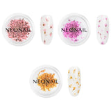 NÉONAIL Nail Art Flowers Set - Trockenblumen - Getrocknete Blumen - Nageldesign Zubehör - Nageldekorationen - Getrocknete Blüten - Decoración de uñas - Gelnägel Zubehör - 3 colores - Rosa, Lila, Naranja