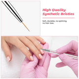 Juego de 5 pinsel para decoración de uñas, herramienta para puntear, Pinsel para Nailart, Nageldesign, bolígrafo para puntear de doble punta, Strass, acrílico profesional, Feinmalerei, diseño de uñas